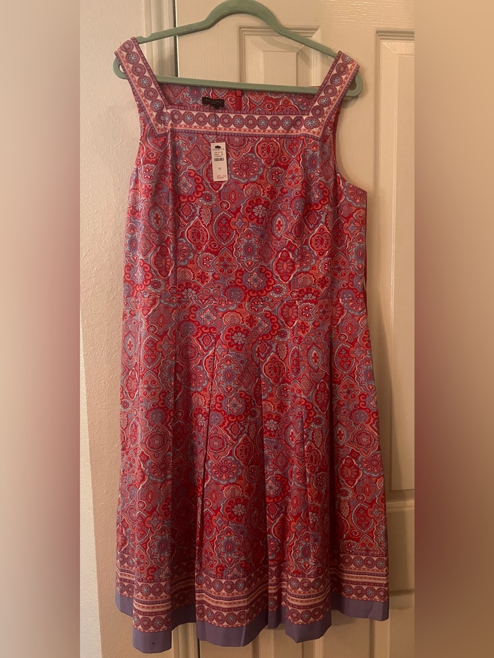 NWT Talbots Pink and Purple Paisley A-Line Dress